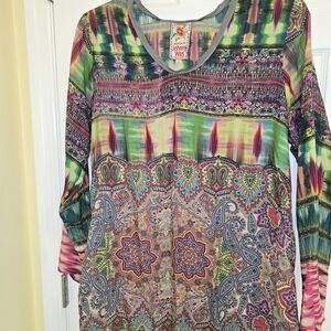 Johnny Was Multicolor Patterned Top